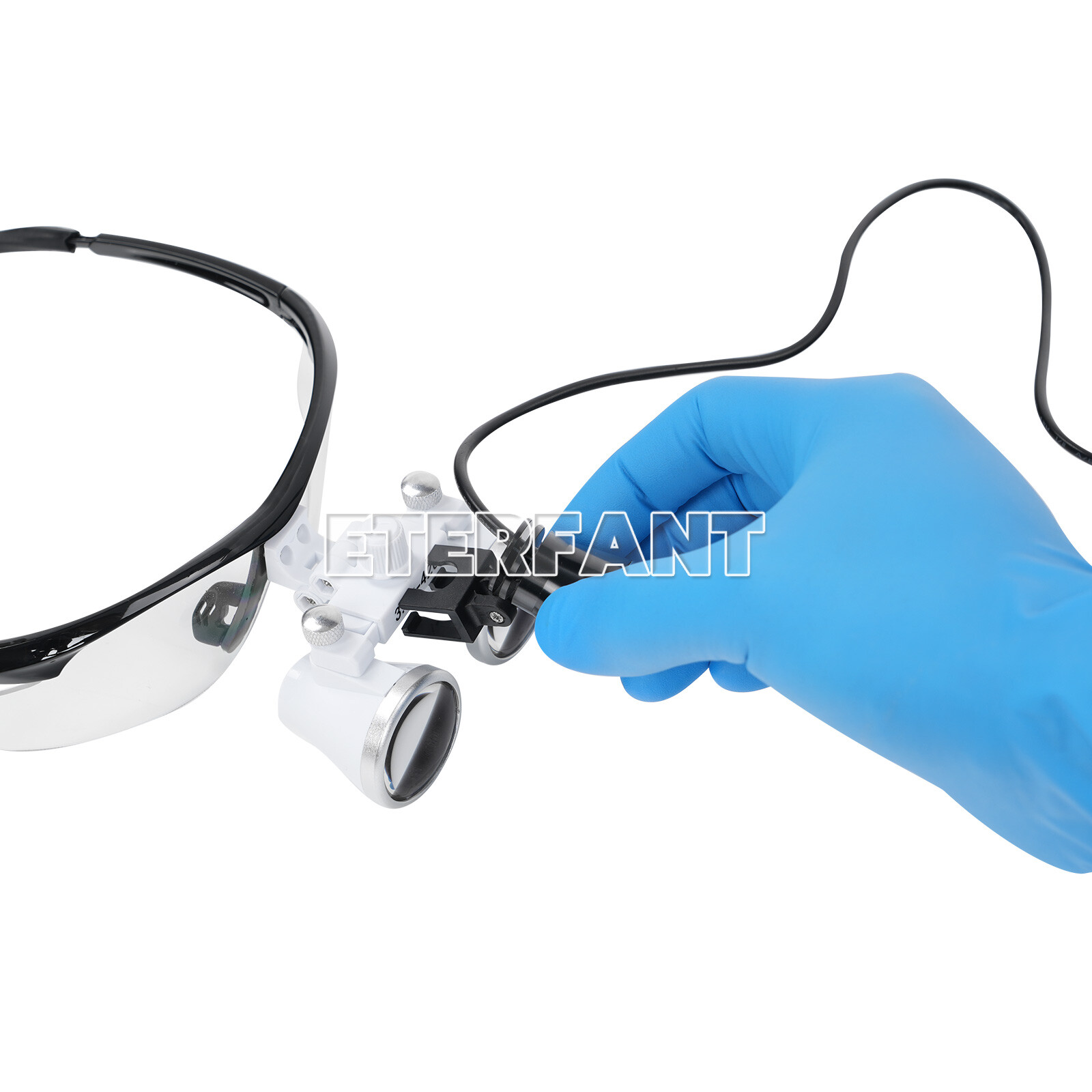 ETERFANT Dental 3.5x Magnifier Binocular Loupes+3W LED Head Light Lamp Medical
