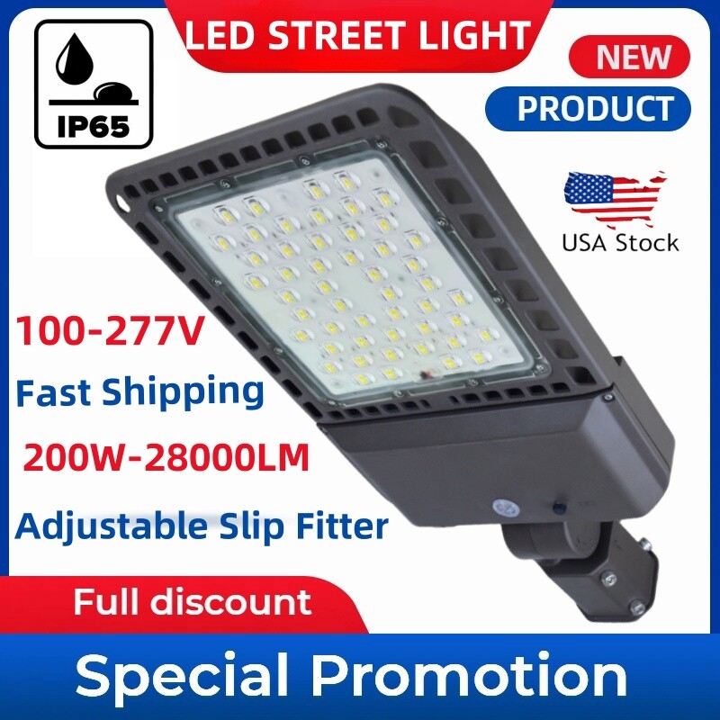 200W Commercial LED Parking Lot Light 28000LM Shoebox Street Pole Lights CE ROHS