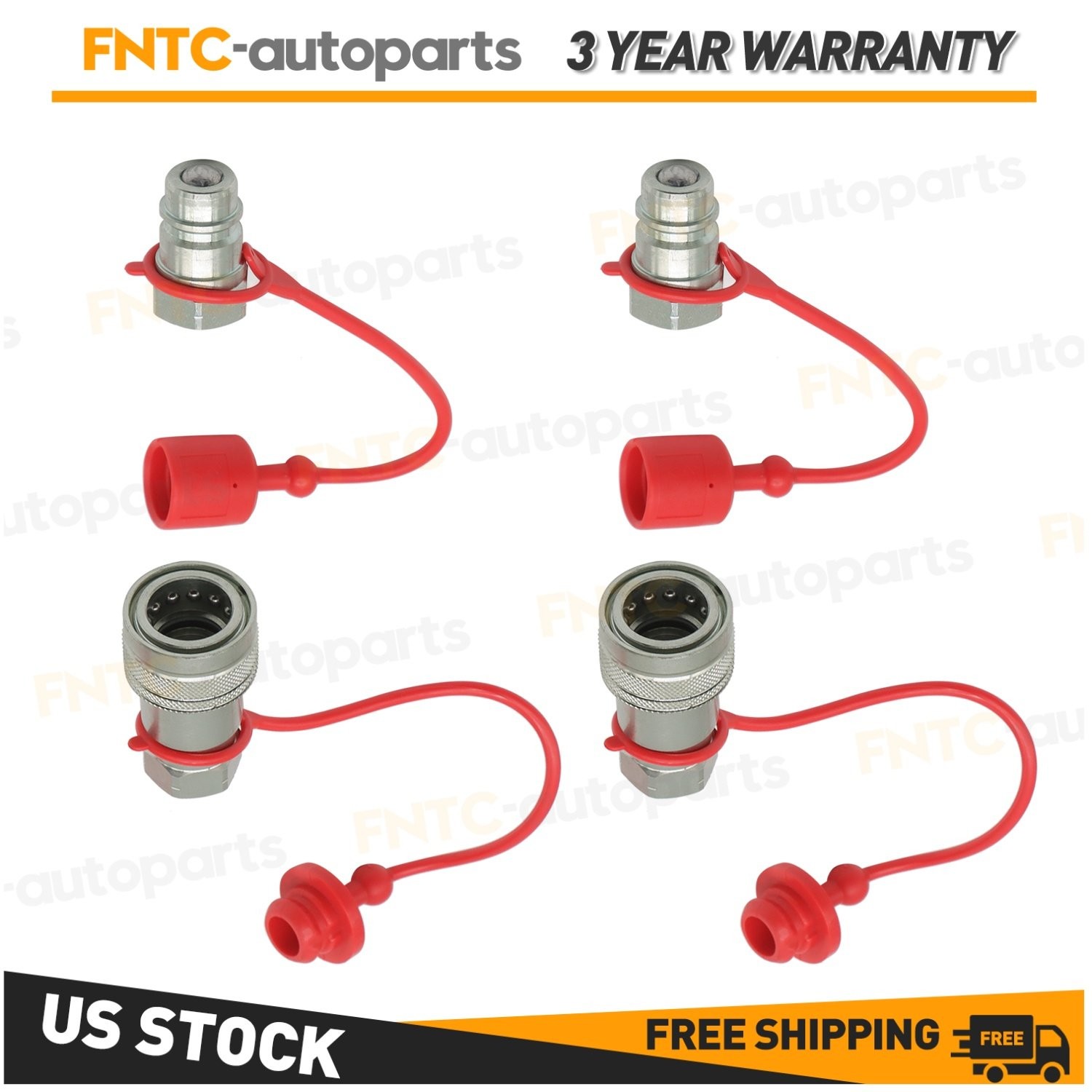 1/2″ Ag ISO 5675 Hydraulic Quick Connect Tractor Couplers, Poppet Pioneer Style