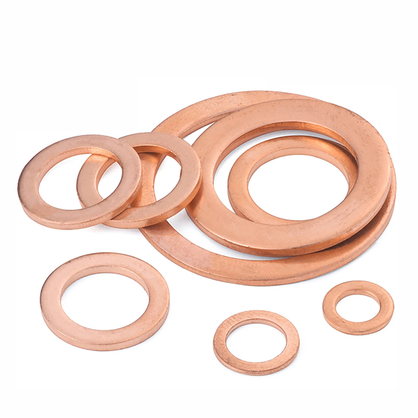 150x M5-M22 Copper Crush Washer Gasket Set Flat Ring Seal Assortment Kit O-Ring