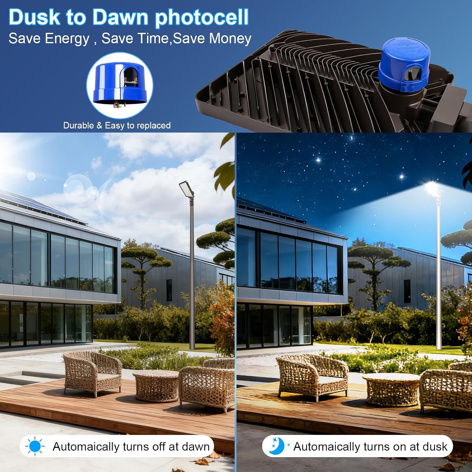 350W LED Parking Lot Light 52500LM Dusk to Dawn LED Shoebox Light 110-277V