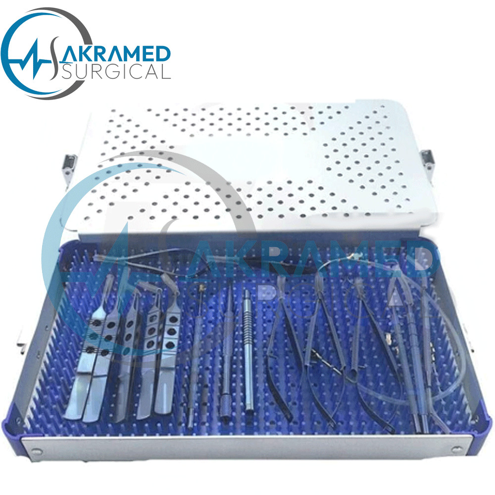 Titanium Eye Cataract kit Ophthalmic Surgery Set With Sterilizing Case 21 Pieces