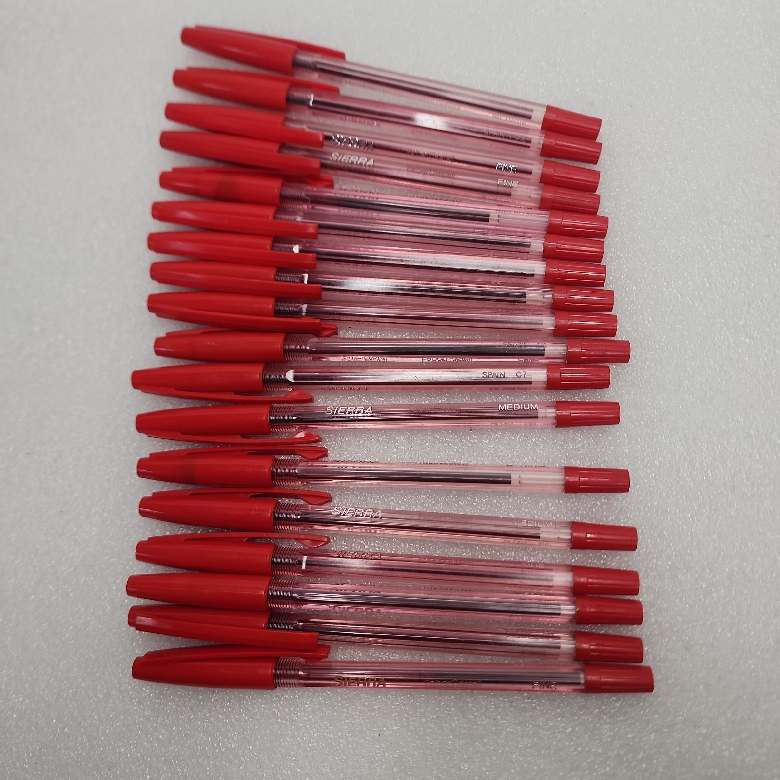 Lot of 18-Faber-Castell Sierra Fine Point ,Red Ink Made In Spain, Vintage 1990s