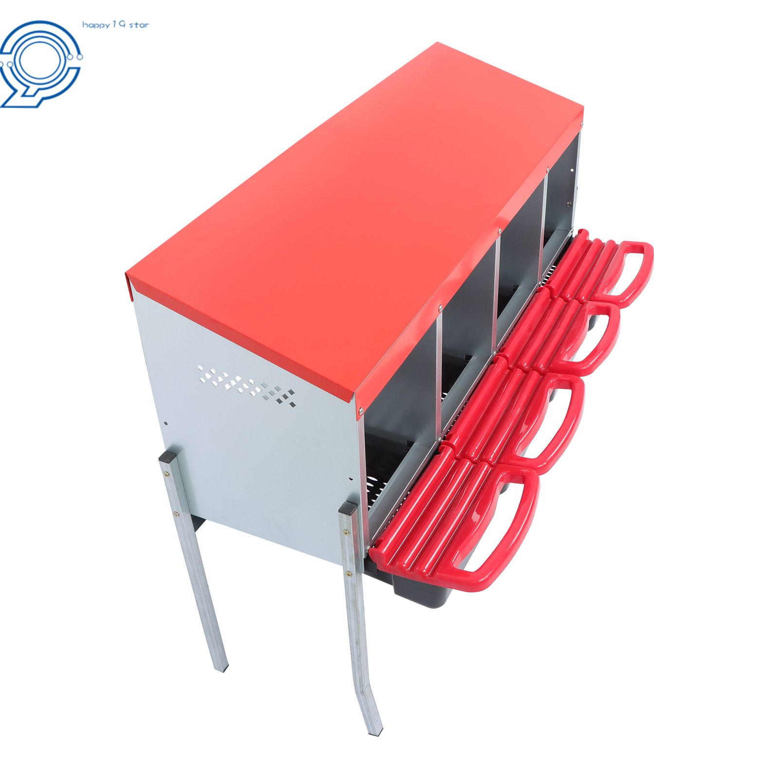 4 Holes Chicken Nesting Boxes Coop Metal Chicken Egg Laying Box With Lid Cover