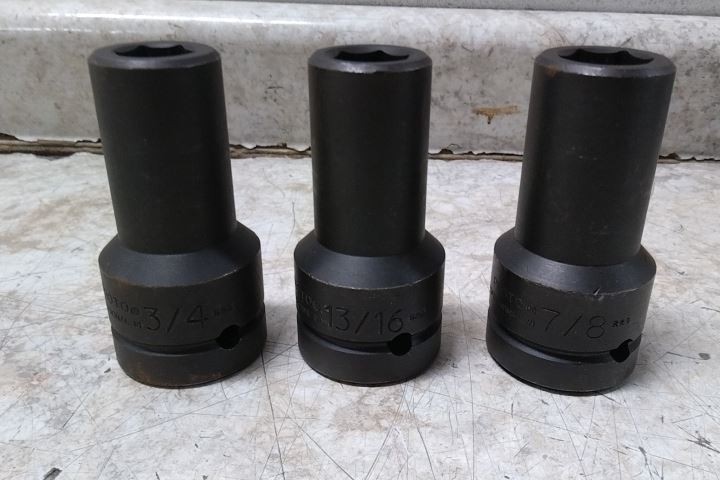 Proto J76121 20 Pc 3/4 to 2 In Size 1 In Drive Size SAE Impact Socket Set