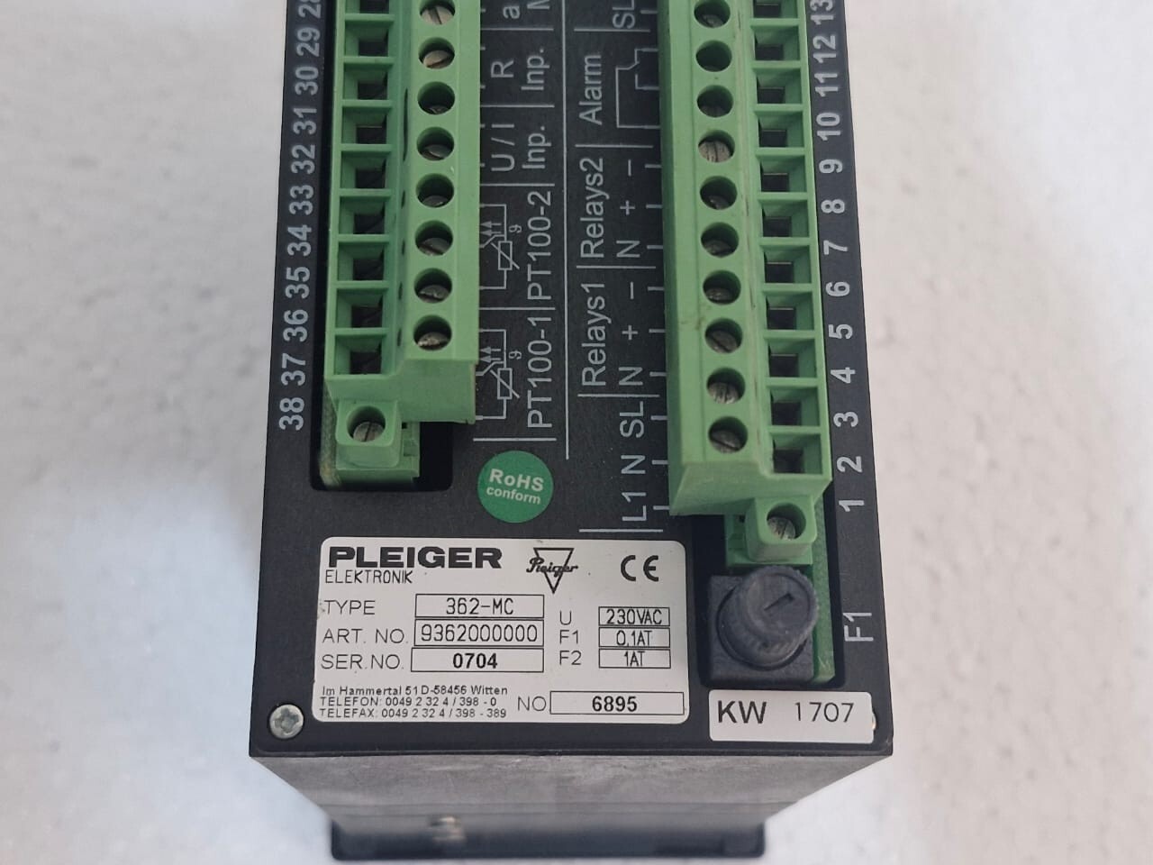 PLEIGER ELEKTRONIK 362MC MULTIFUNCTION CONTROLLER 230VAC
