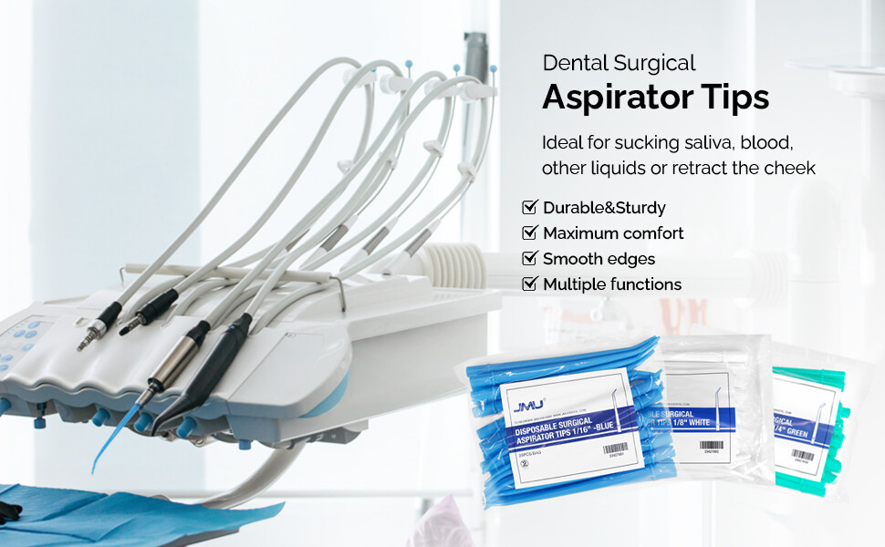 25Pcs/Bag JMU Dental Aspirator Tips Tube Disposable Suction Saliva 1/4″1/8″1/16″