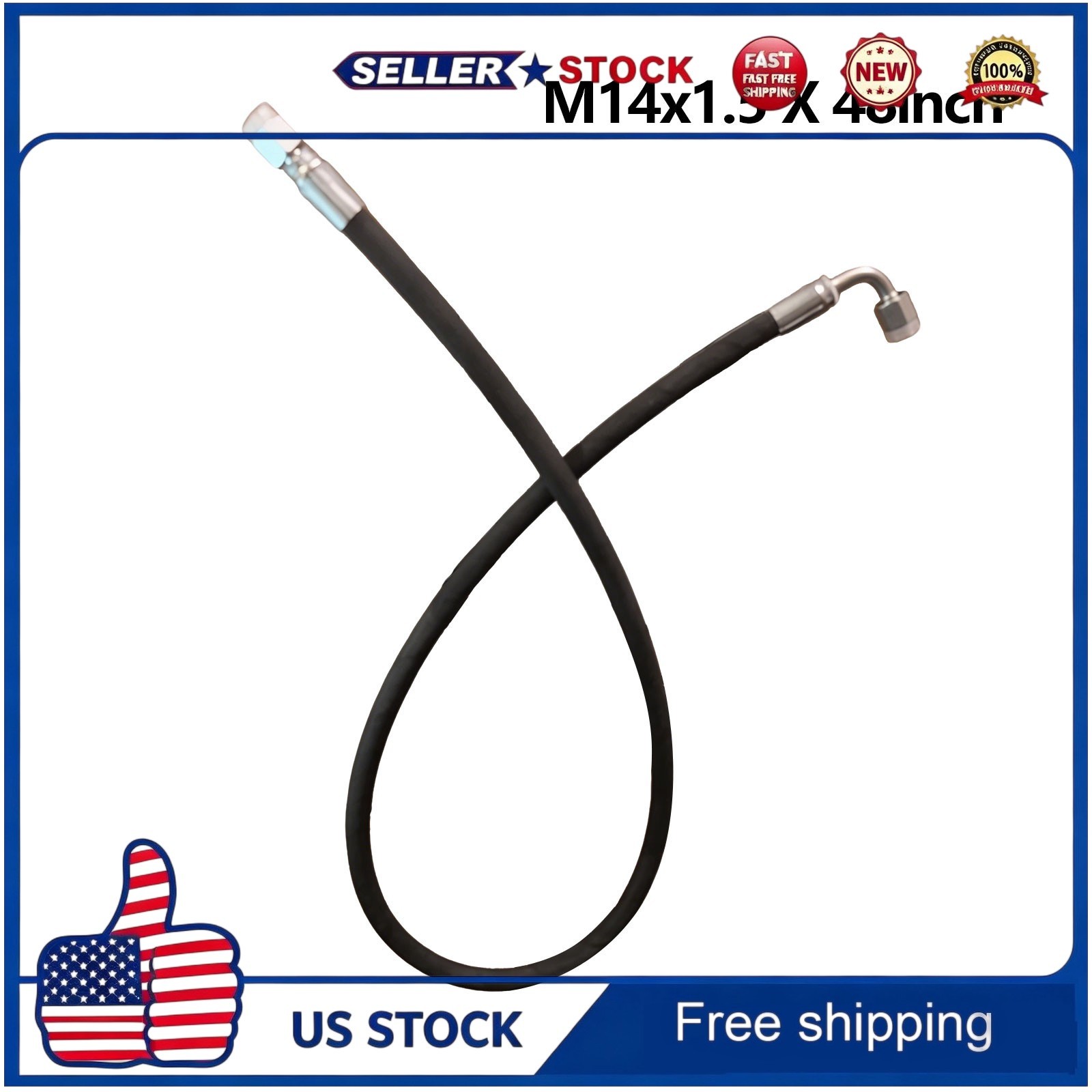 Agt Miva Chinese Mini Excavator Hydraulic Hose M14x1.5 X 60″ One End 90° One Str
