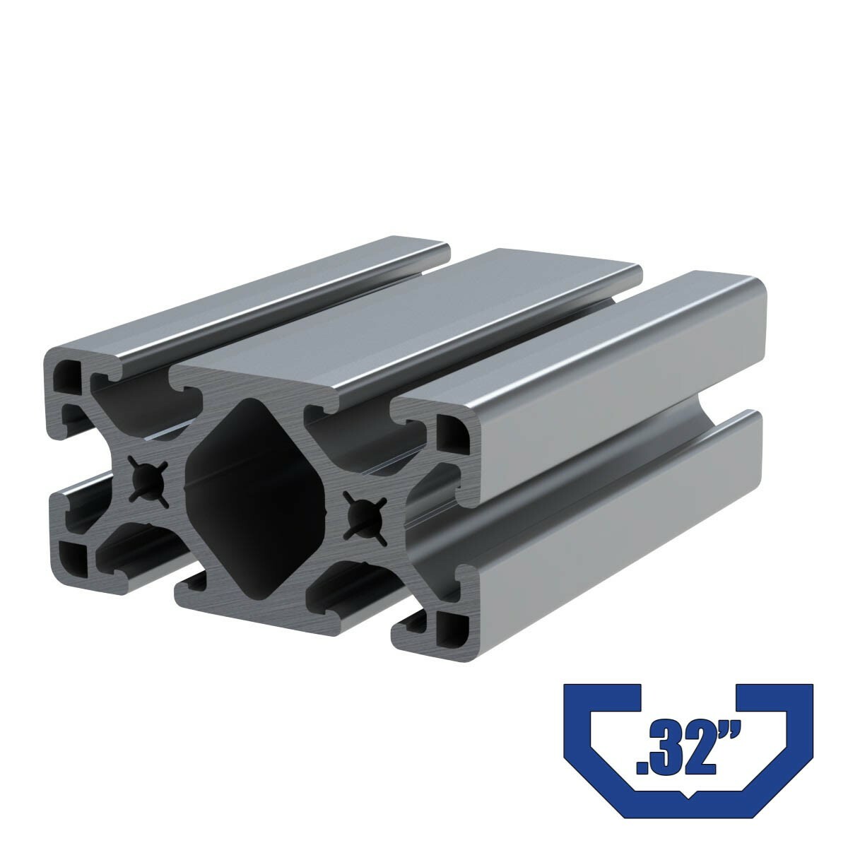 1.5″ x 3.0″ T-Slot Aluminum – 60″ Long, (4) Pack