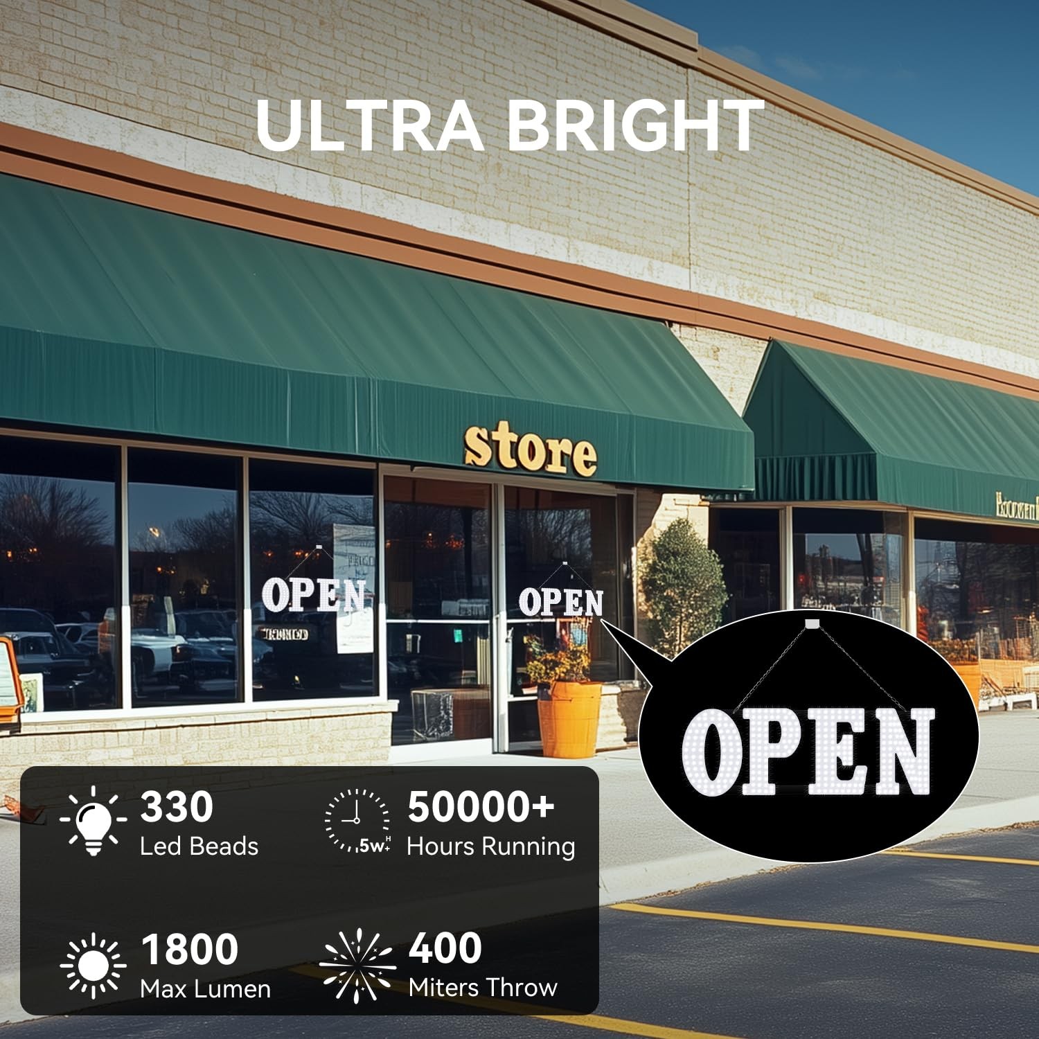 LED Open Signs for Business, 30» x 10″ Large Bright Flashing Open Sign with …