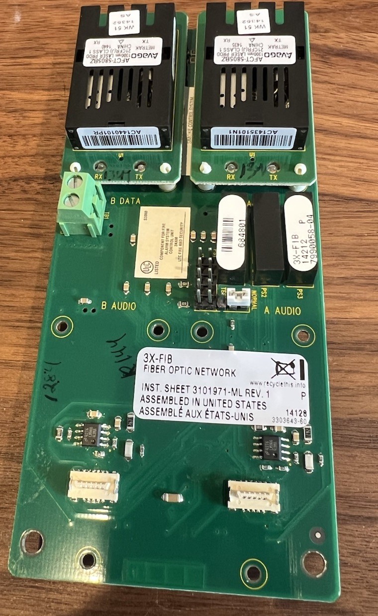 Edwards EST 3X-FIB Fiber Optic Network Option Module Motherboard W/ SMXLO2