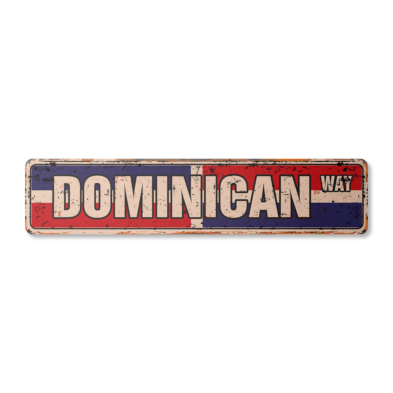 DOMINICAN FLAG Vintage Street Sign republic national nation pride country