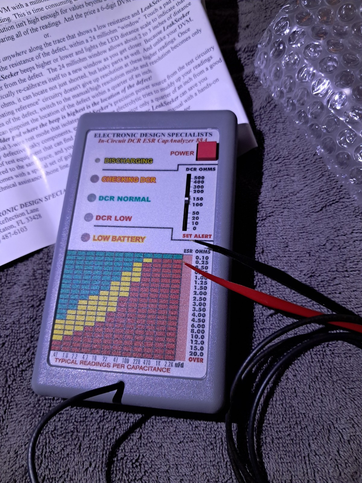 EDS CapAnalyzer 88A ESR Tester Kit – Custom Hardwired Pomona Tweezer Upgrade