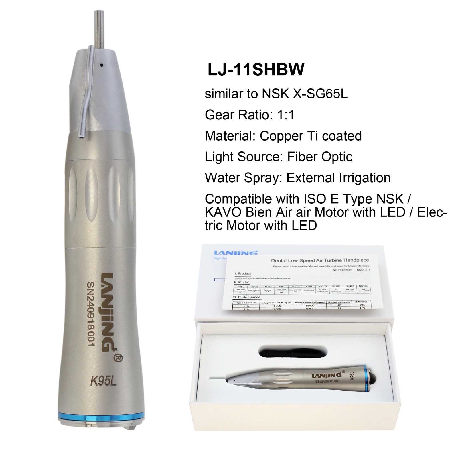 COXO Dental Implant Handpiece 1:1 1:2 20° Angle Surgical Straight Attachment NSK