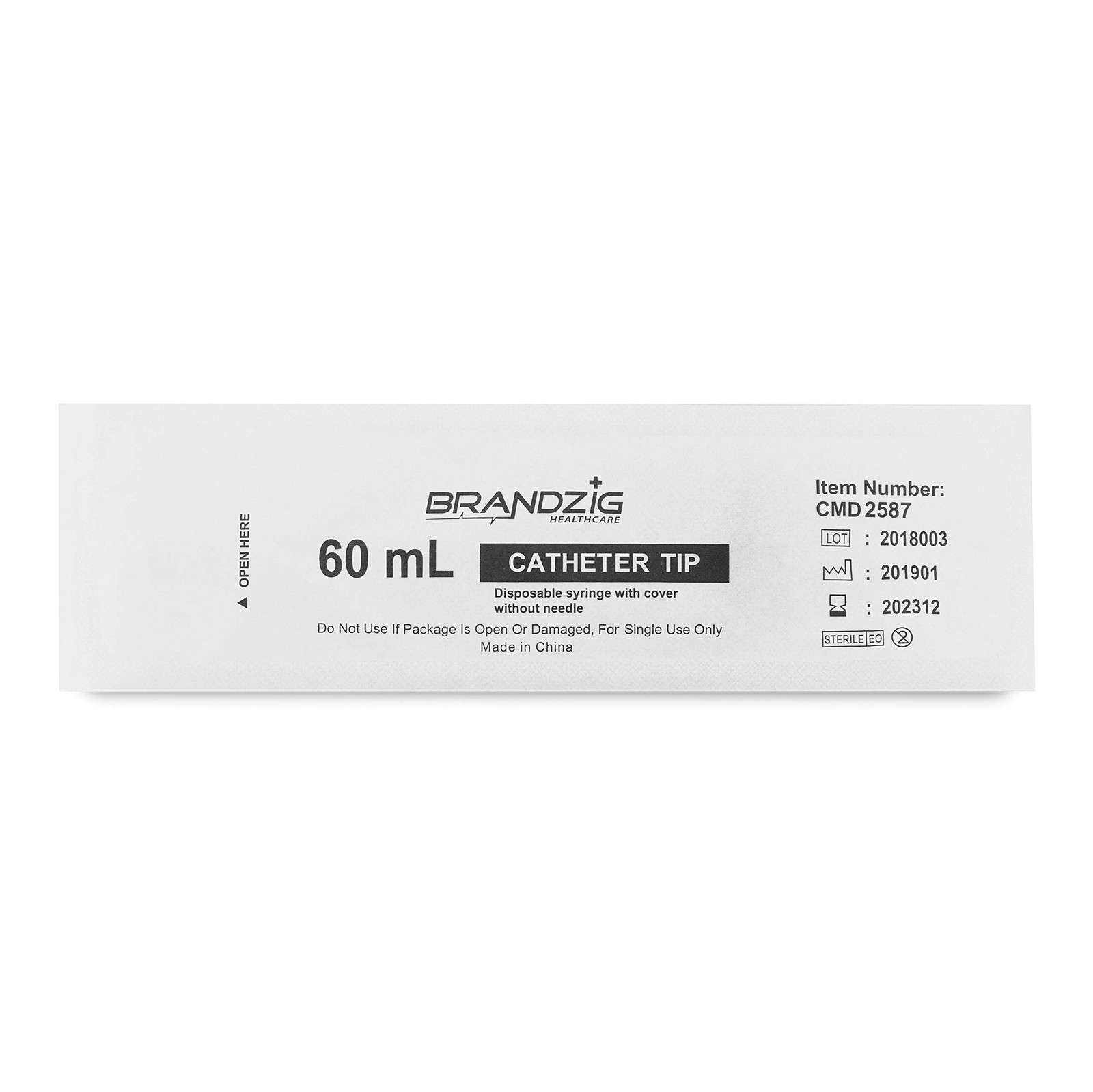 60ml Catheter Tip Syringe with Cover 5 Pieces by Brandzig 5 Count (Pack of 1)