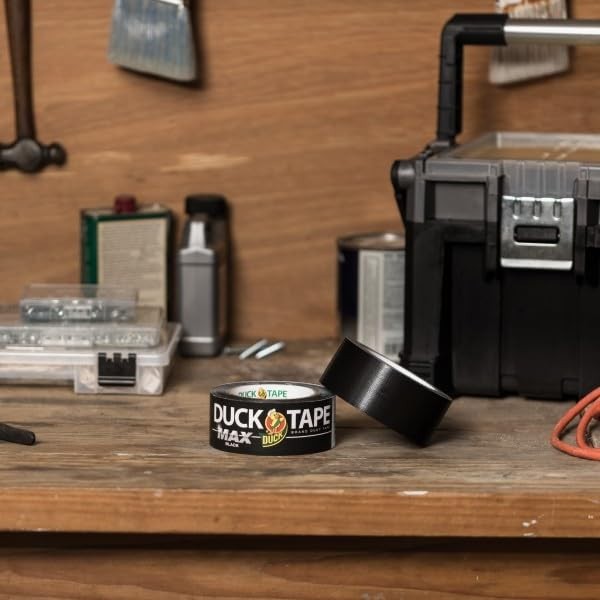 Duck Brand Max Strength Duct Tape, Black, 1.88 Inch x 35 Yards [Black]