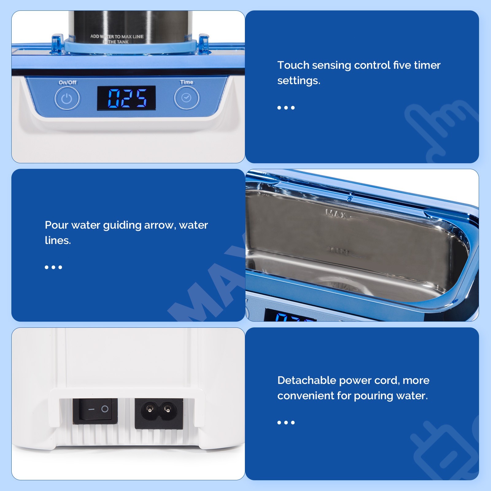 JMU 800ml White Ultrasonic Cleaner Machine For Dentures Burs Dental
