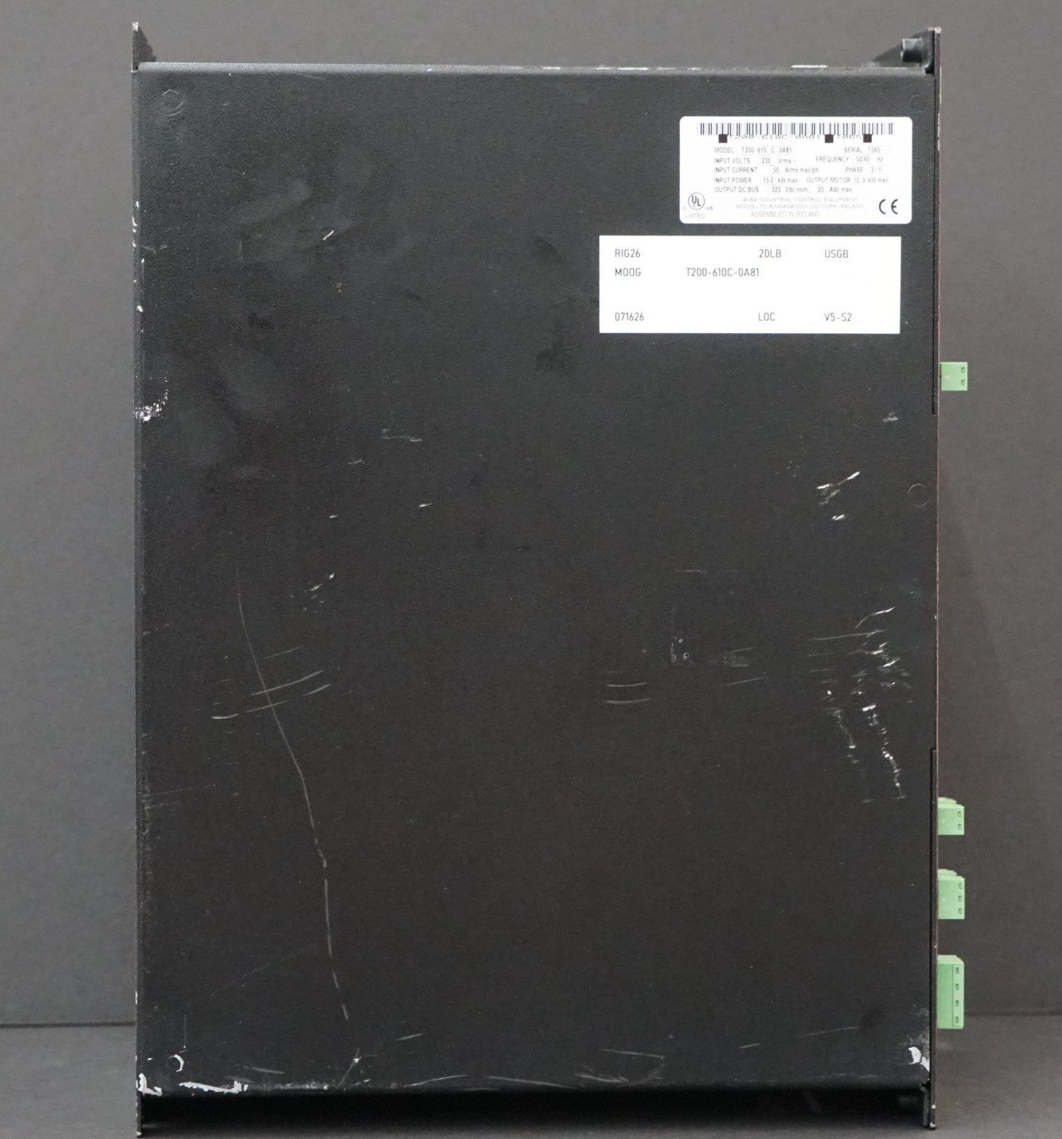 MOOG T200-610C-0A81 Programmable Servo Drive, 15kW, 325 VDC