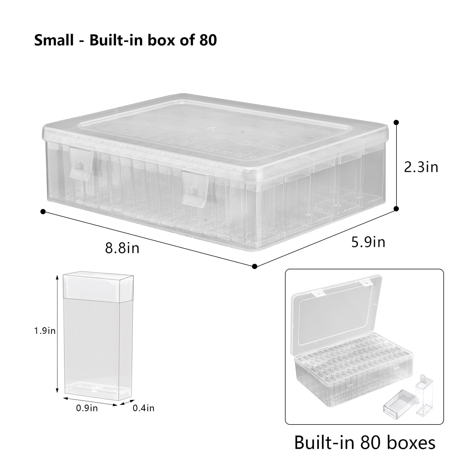 Diamond Painting Storage Containers with Lids – 80PCS Portable Transparent Pl…