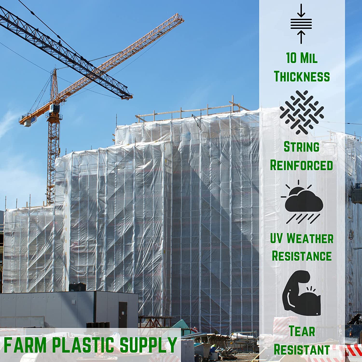 Farm Plastic Supply – 10 Mil Dura Skrim String Reinforced Clear Plastic Sheeting