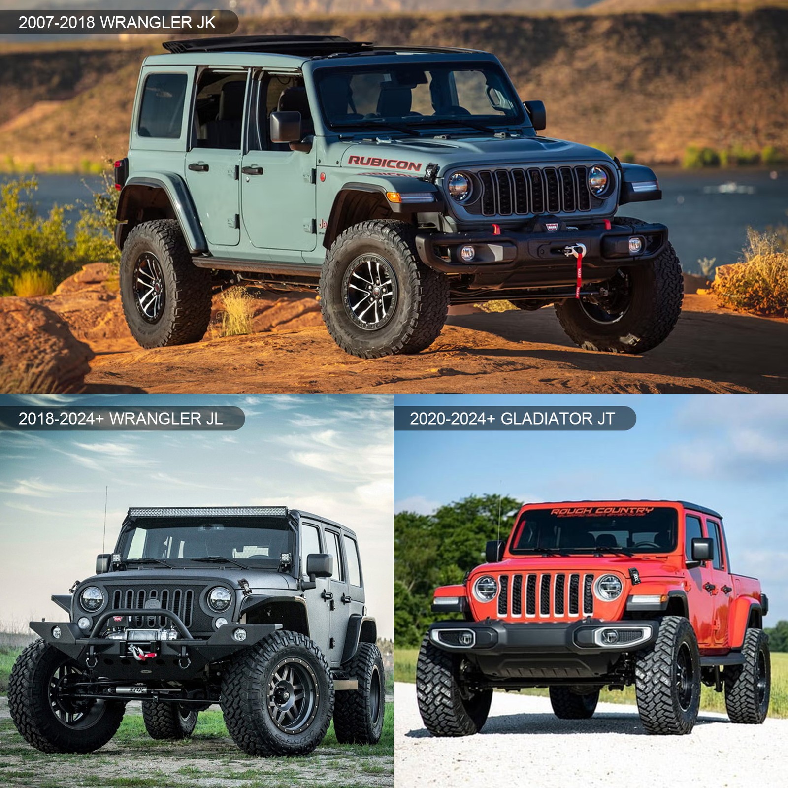 Jeep Wrangler JK/JKU 2007-2018 – Dual Aluminum Hood Latch/Catch Replacement