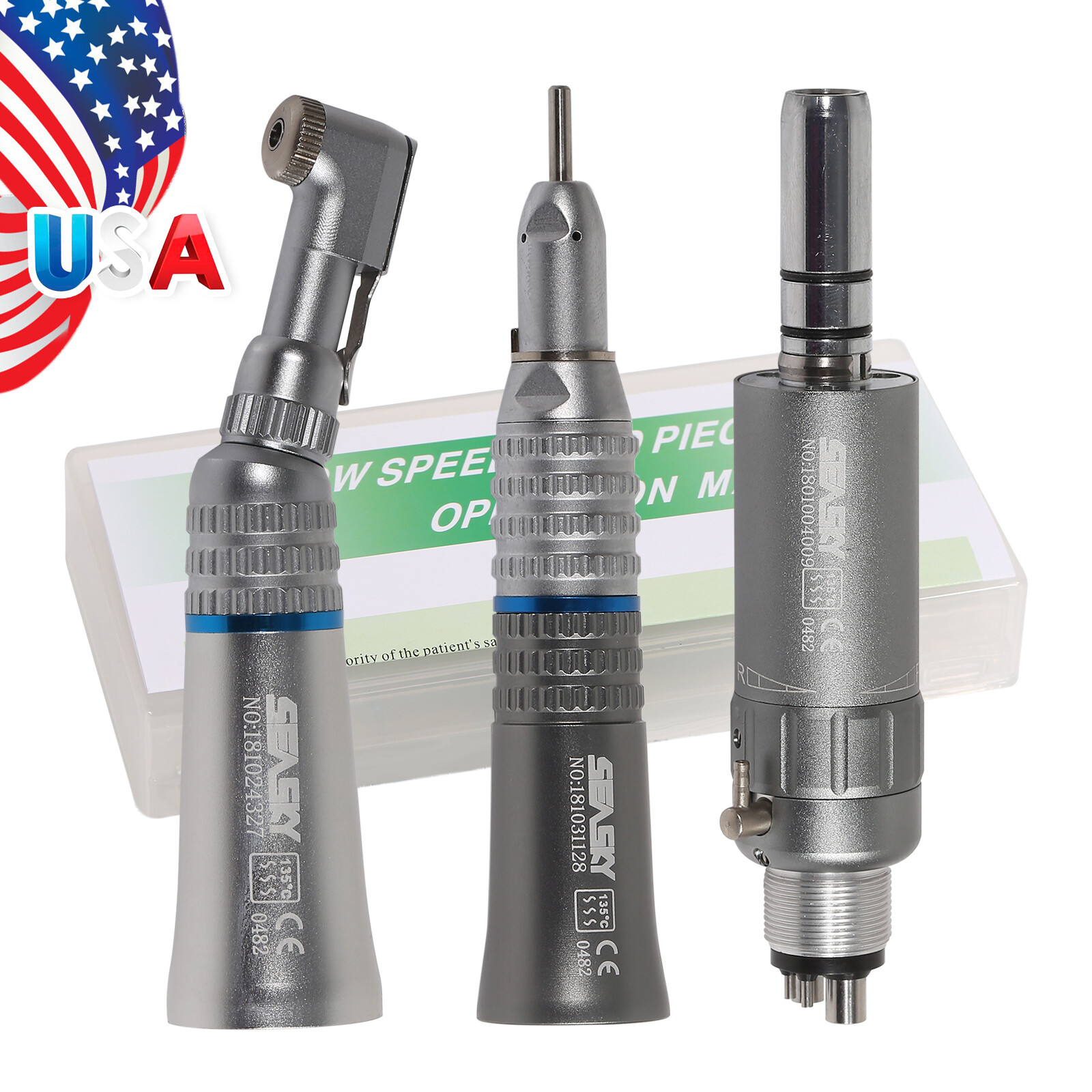NSK Style Dental High Low Speed Handpiece LED / No LED E-type Push Buttobn FG/RA