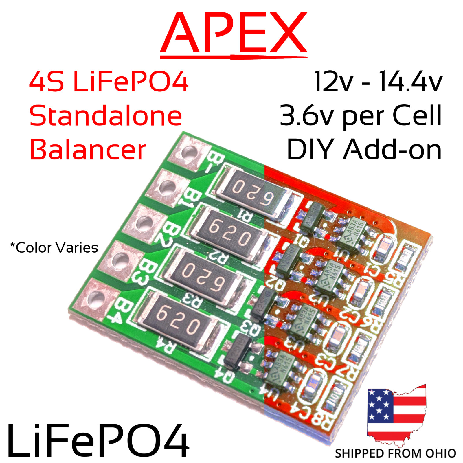 4S 12v 14.6v LiFePO4 Battery Balance 3.65v Standalone BMS Add-on