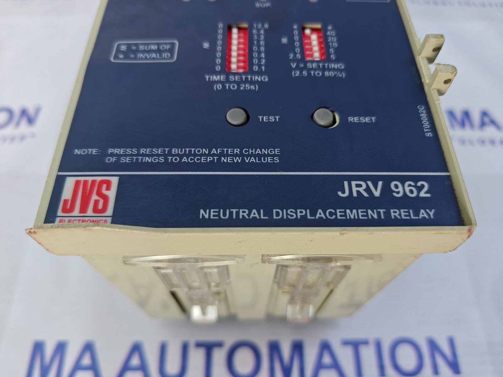 JVS Electronics JRV 962 Neutral Displacement Relay 80-260V AC/DC