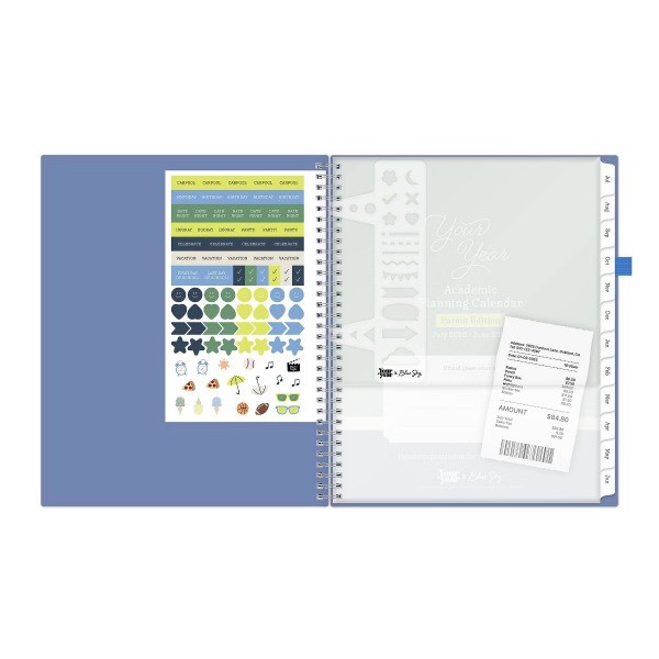 Parent Weekly/Monthly Planner Wirebound 8.5"x11" Blue Plans