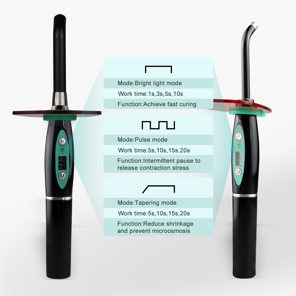 Dental Wireless Cordless LED Cure Curing Light Lamp 2000mw 5W Tool Resin Cure US
