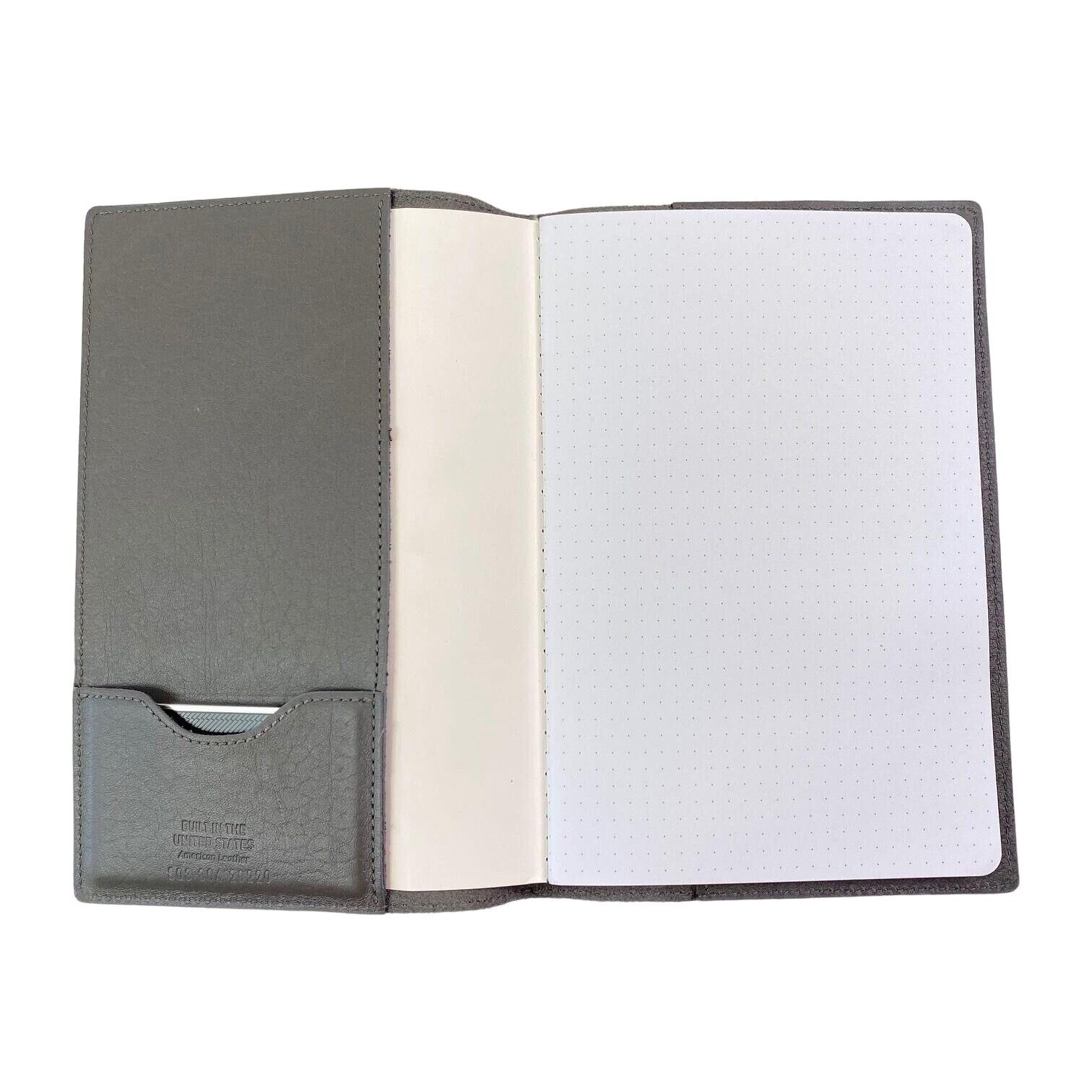 Shinola Gray Leather Journal Cover 80pg Notebook and Dust Cover