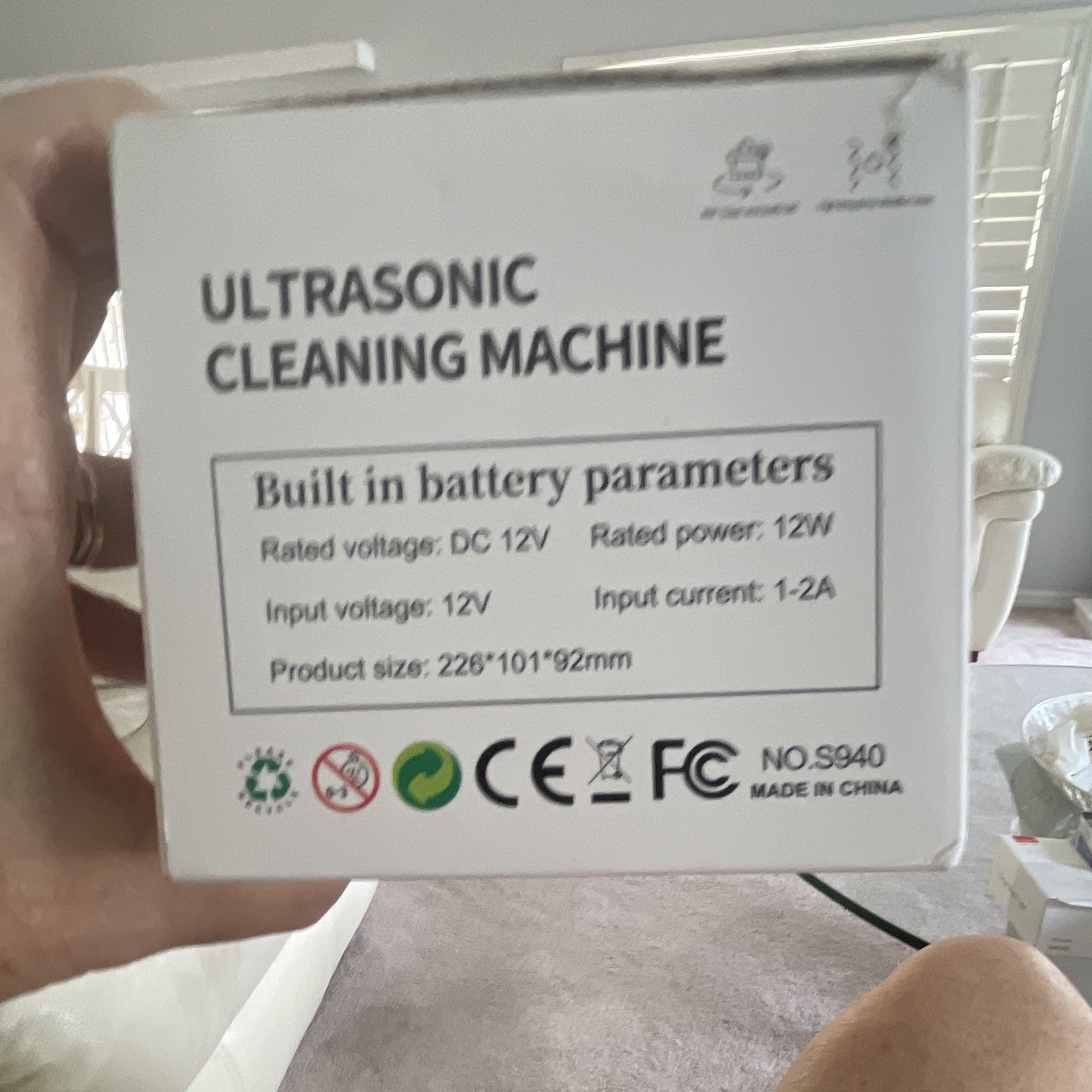 Ultrasonic Cleaning Machine 360° Cleaning S940 DC 12V 12W Cosmetology