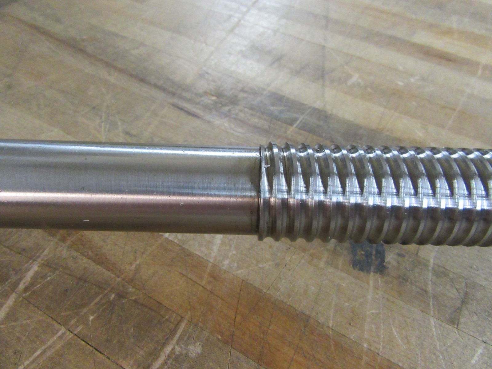 ballscrew linear shaft w/ nut 39″ screw 63″ total appx. 1″ diameter [A-0]
