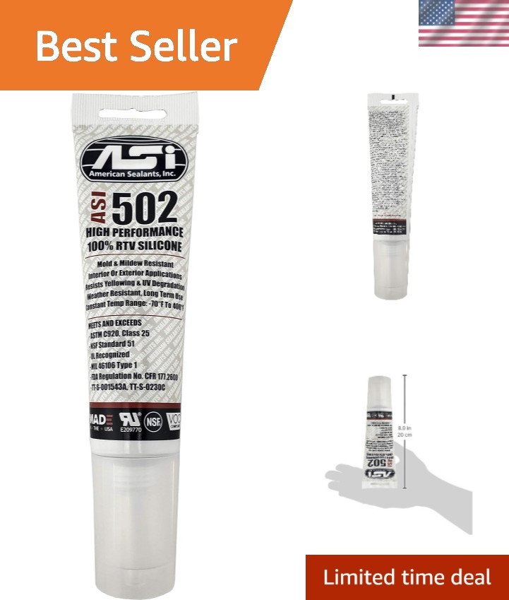 Approved 100% RTV Silicone Sealant – 2.8 oz Clear Tube for Versatile Use