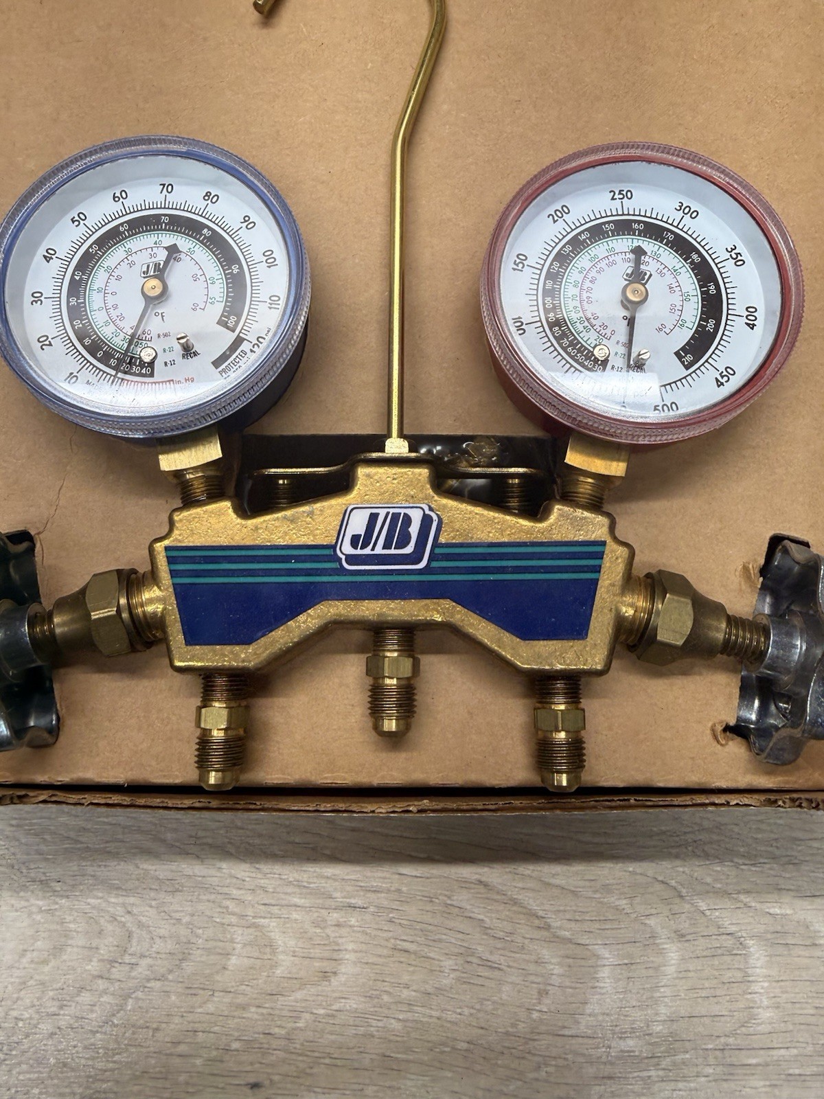 NOS JB Industries M8-5GY5 Manifold Gauge Set R12 R22 R502 W/ 60″ Hoses Brand New