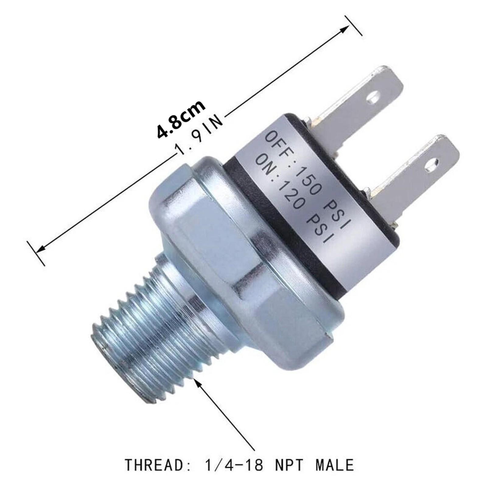 2Pcs Pressure Switch 120-150 PSI For Air Train Horn 1/4″-18 NPT Maintenance Part