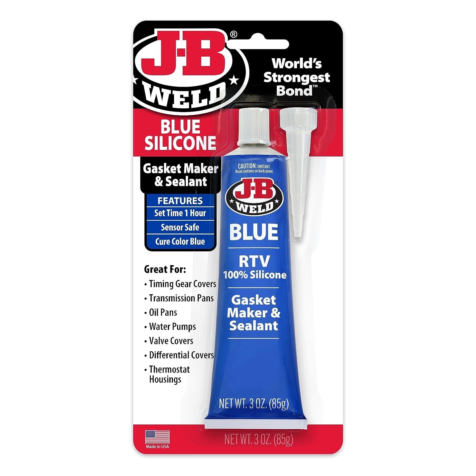 J-B Weld 31319 Black RTV Silicone Sealant Adhesive 3 oz Waterproof