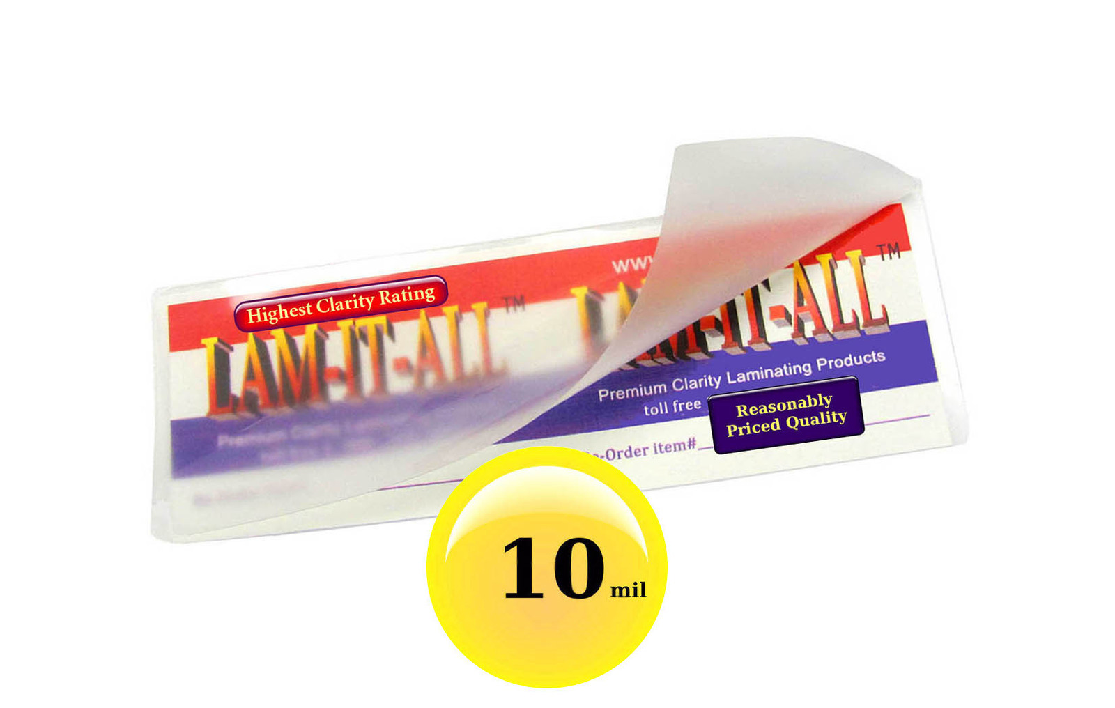 LAM-IT-ALL Hot Laminating Pouches 2-3/8 x 8-1/2 Large Bookmark [100/pack] 10 Mil