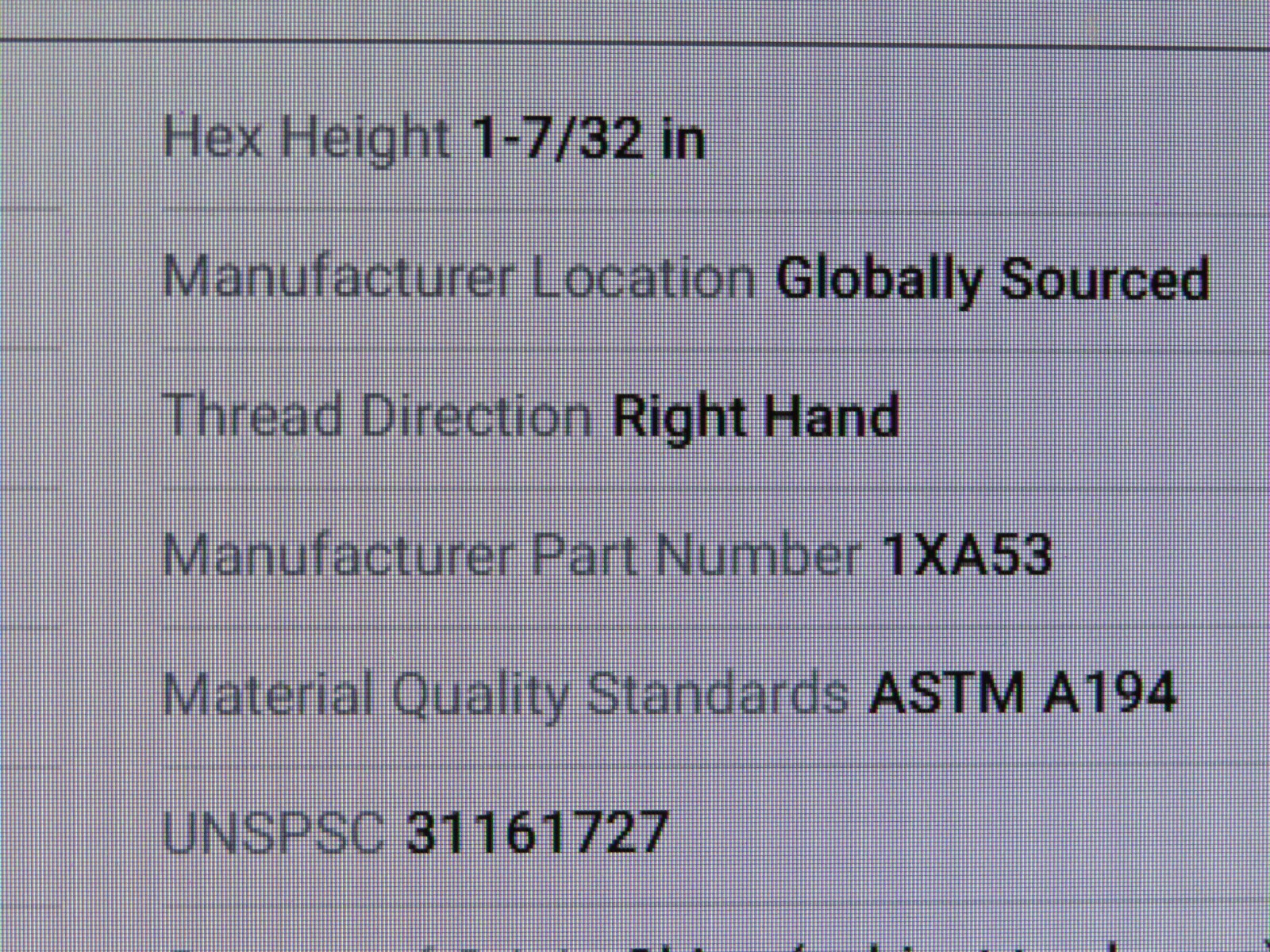 5 NUTS ) 1-1/4″-8 THREAD, STEEL, GRADE 2H, HEAVY HEX NUTS, RH, BLACE OXIDE