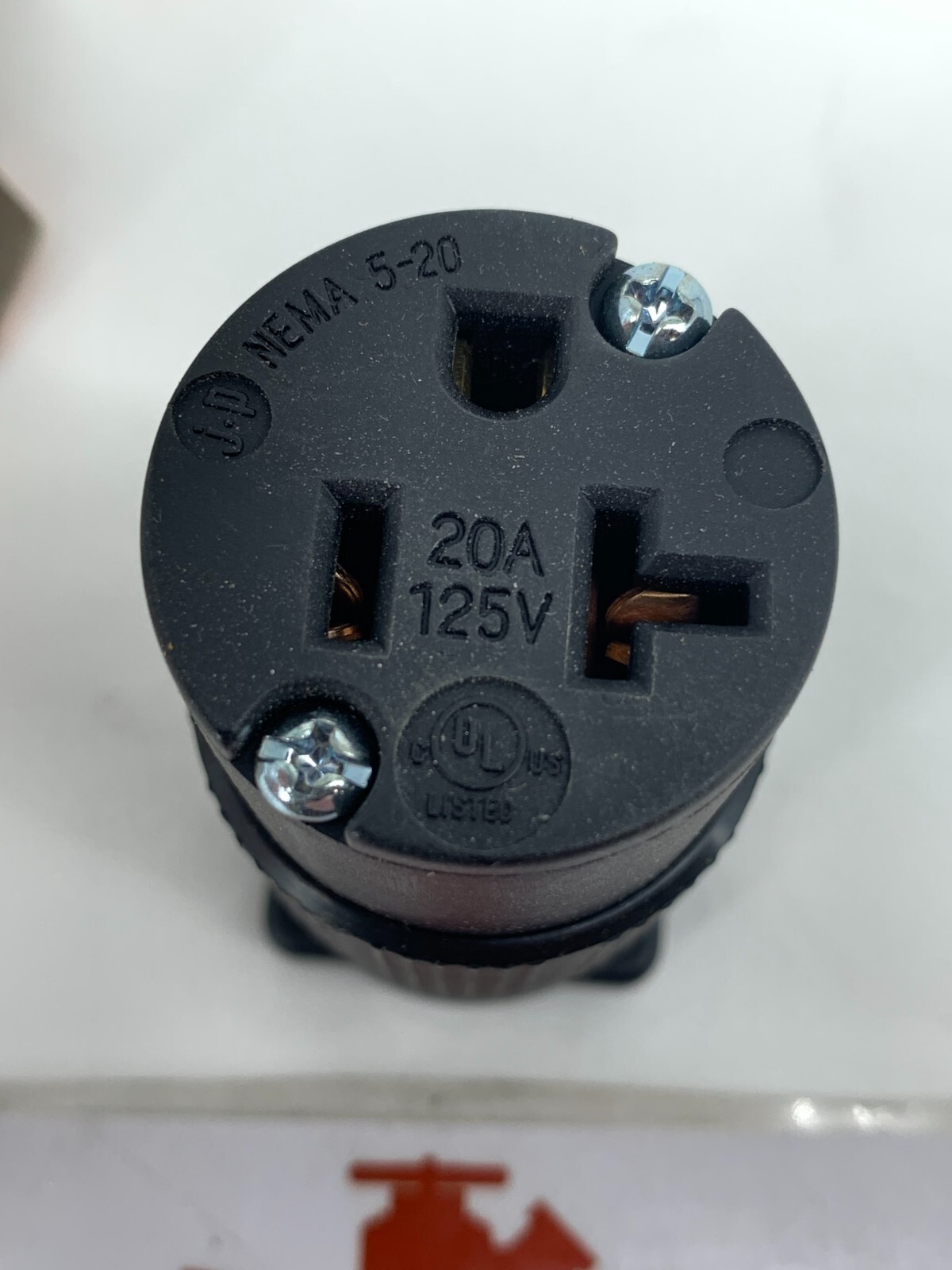 Journeyman-Pro HJP-520CV 20A 2P 125V 3W NEMA 5-20 Female Plug Black