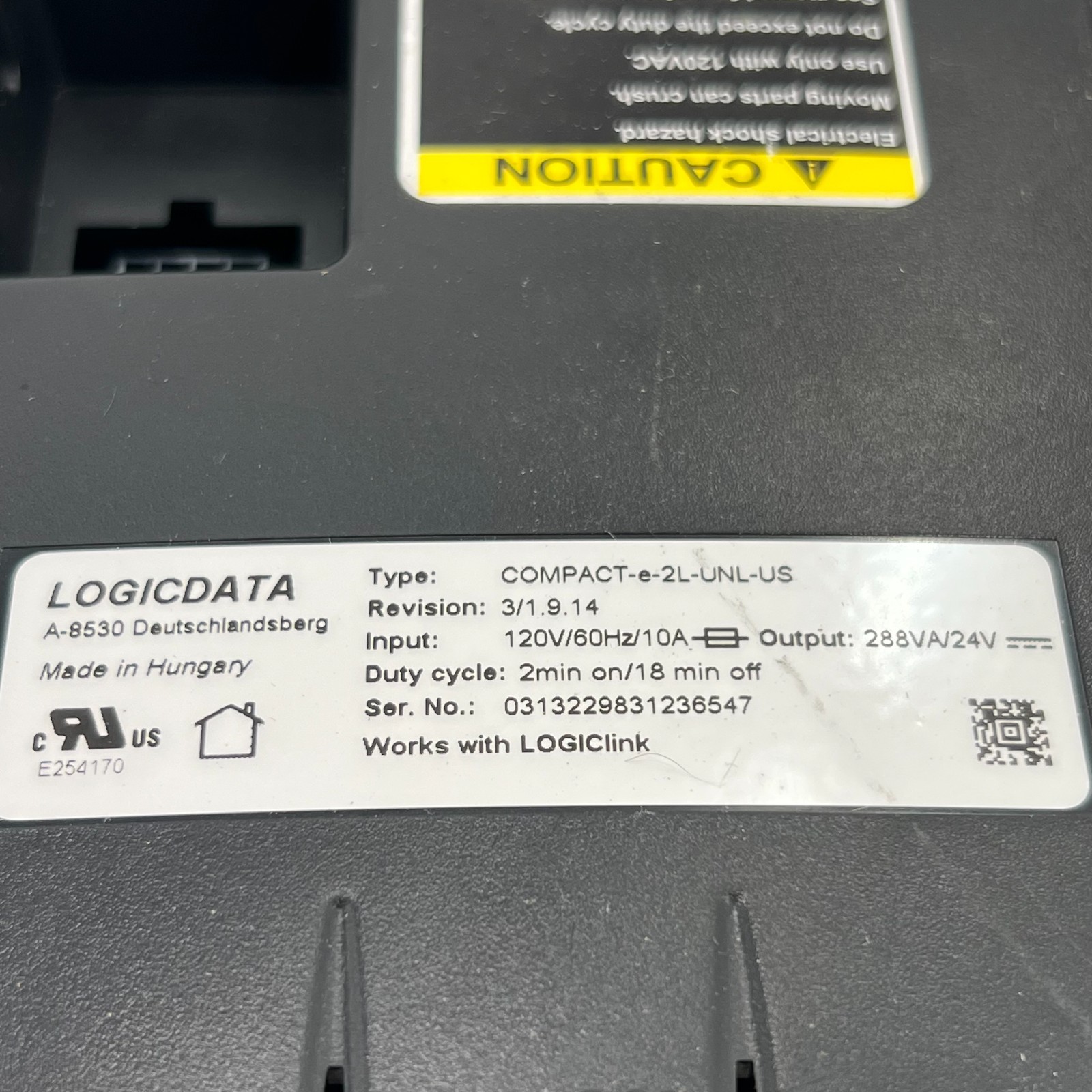 LOGICDATA COMPACT-e-2L-UNL-US Control Unit , 120VAC W/ Cable