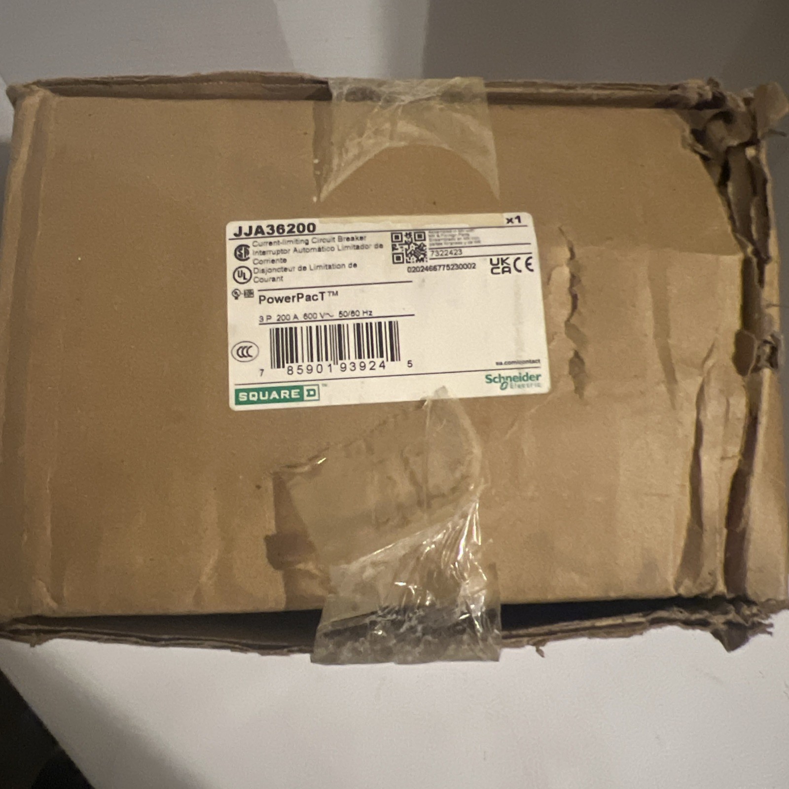 Square D JJA36200 200A 3 Pole 600V I-Line Power-Pact Circuit Breaker NEW-no box