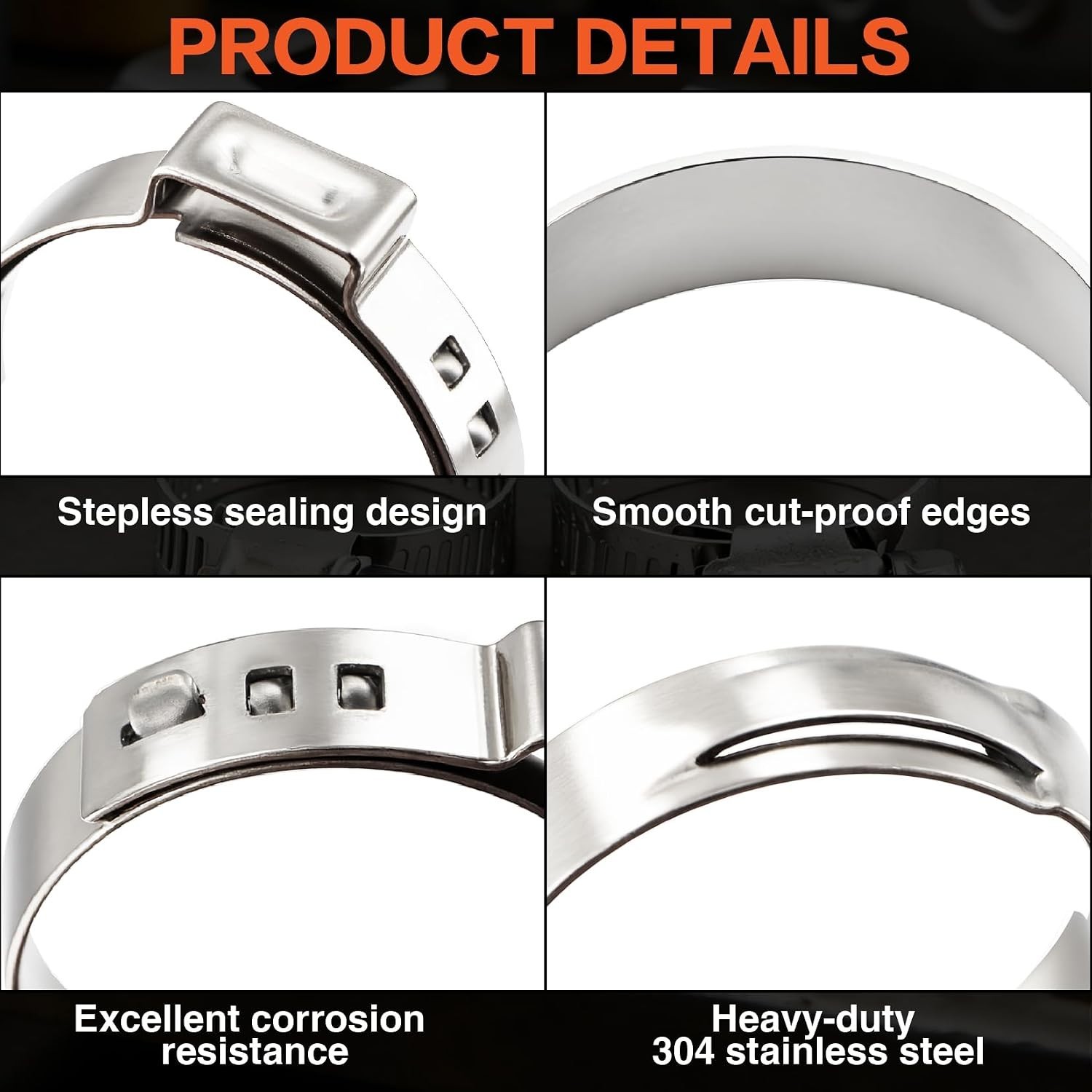 560 Pcs Single Ear Hose Clamp Kit With Pliers 22 Sizes 304 Stainless Steel