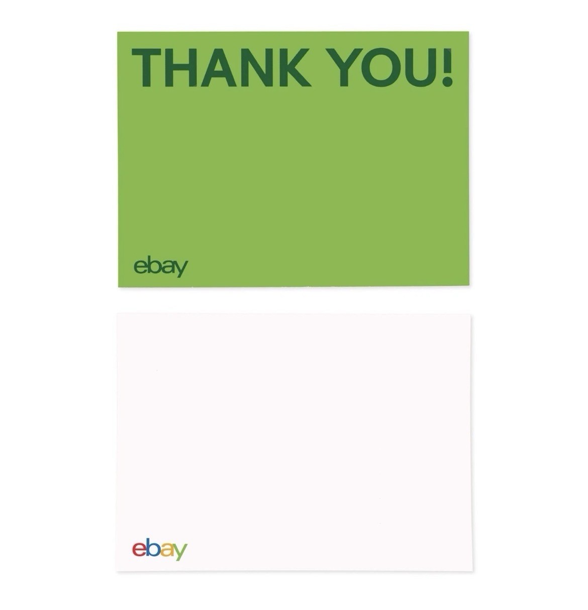 EBAY Thank You Cards Pack of 100 Cards in Red, Blue, Green, Yellow NEW & SEALED