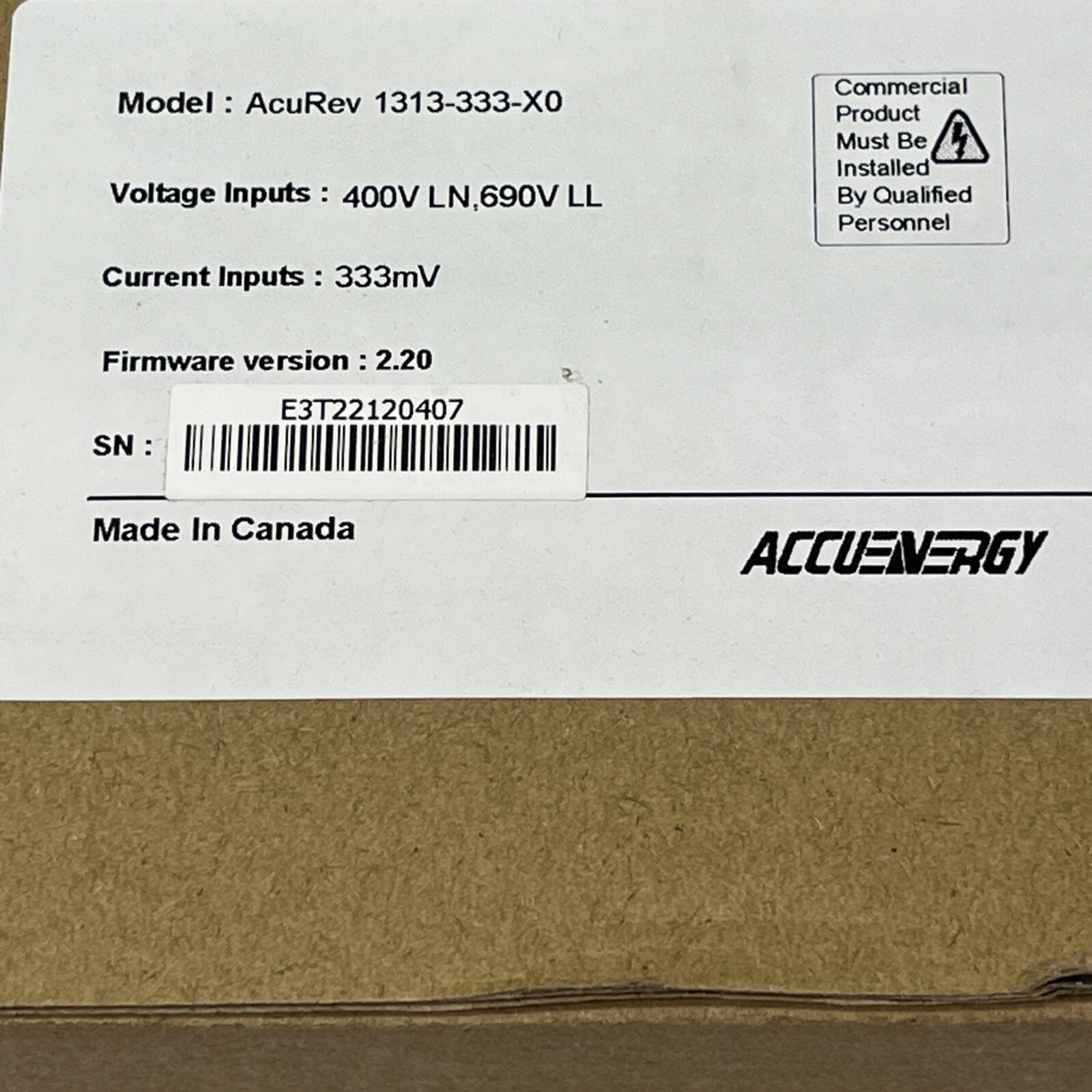 1 New AccuEnergy ACUREV 1313-333-X0 Power Meter | USA Seller