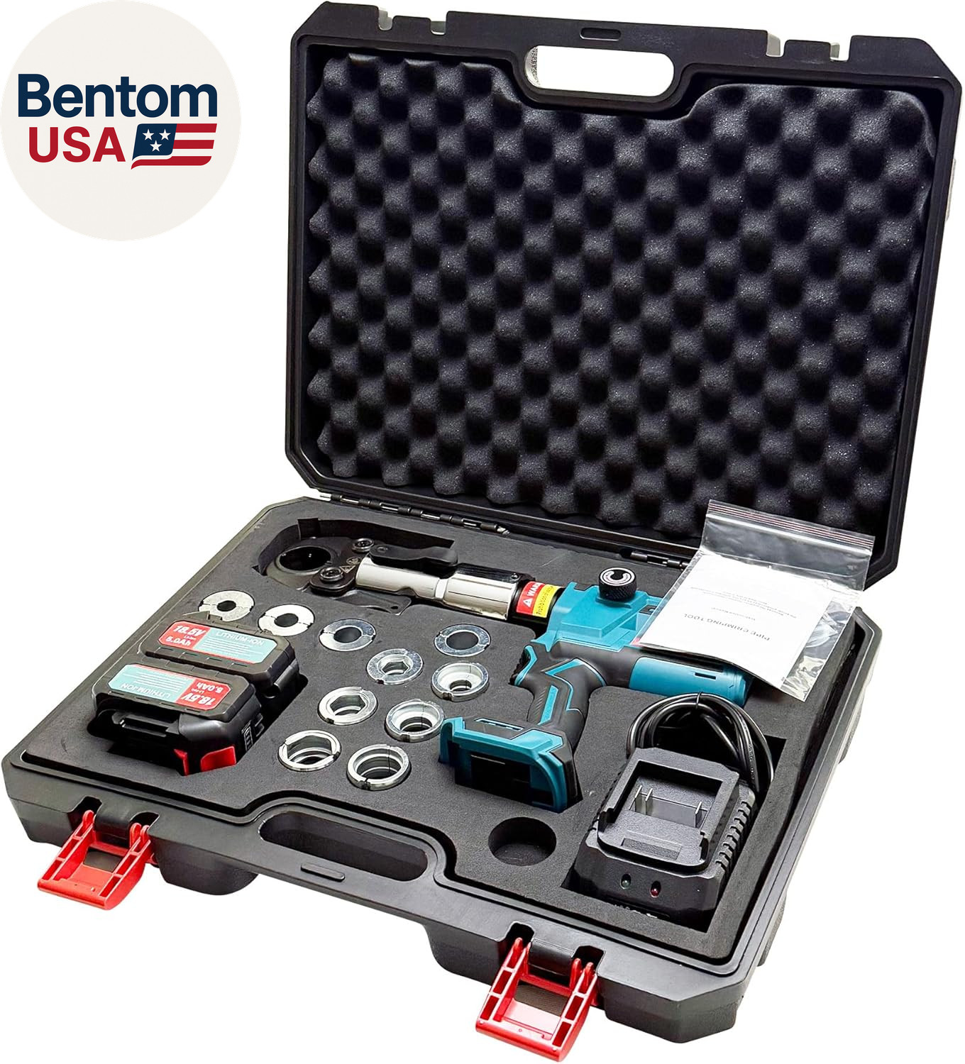 18V Cordless Plumbing Press Tool Kit W/ 1/2″,3/4″,1″ Copper & 3/8″,1/2″,5/8″,3/4