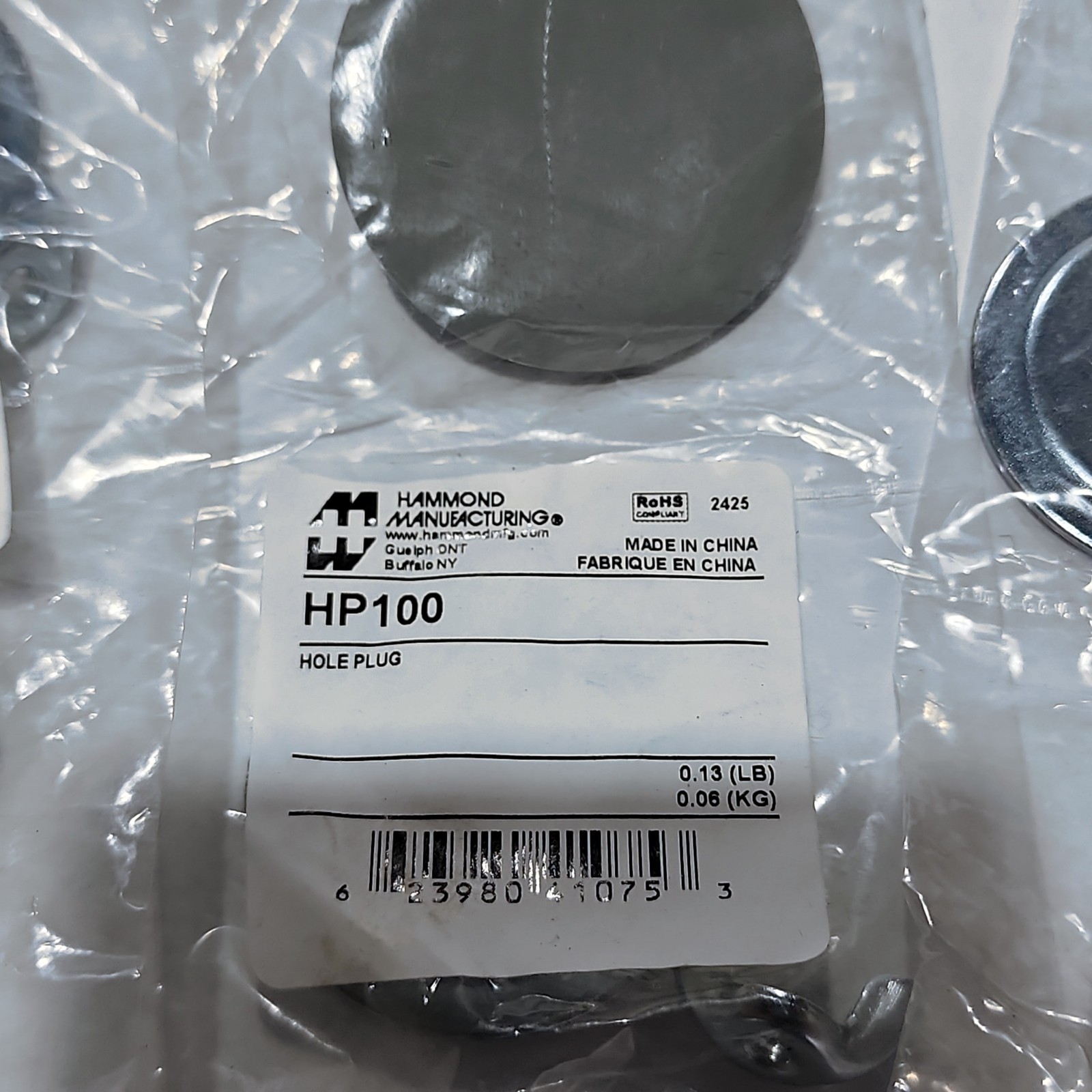 Hammond HP100 Hole Plug 1.88″ OD Gray Panel Cover Cap Lot of 10 NEW RoHS ✅