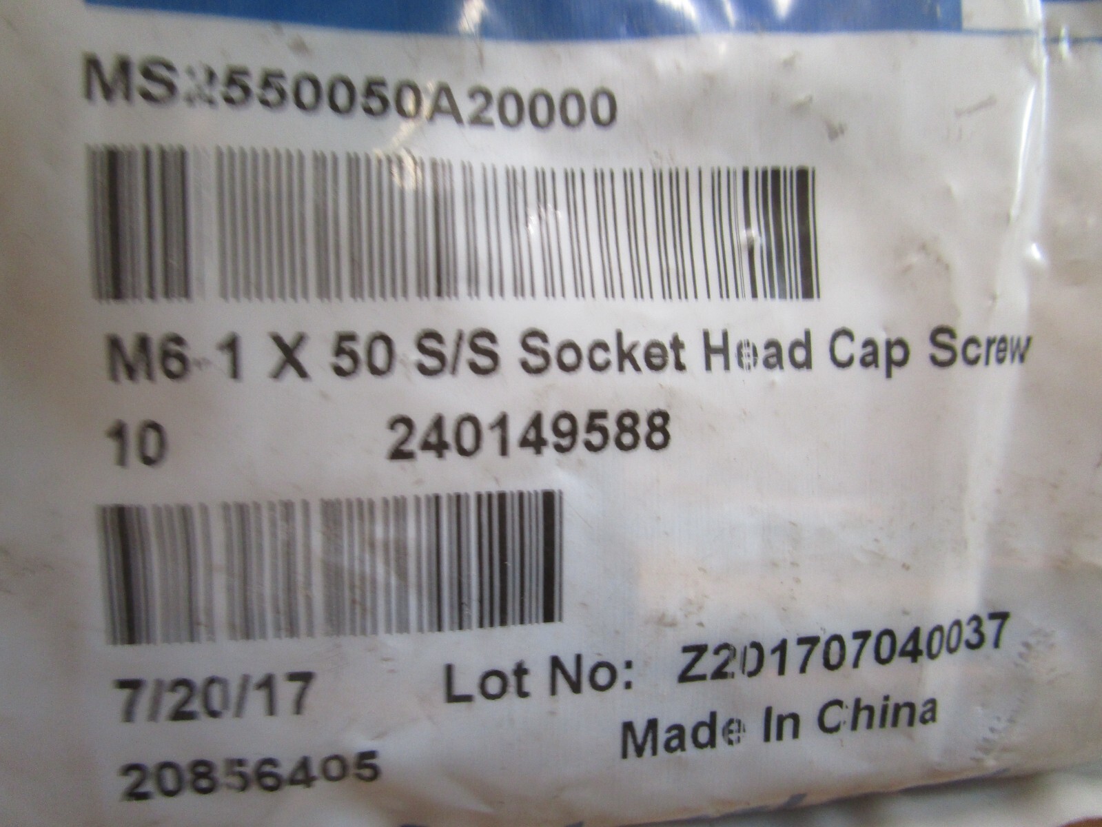M6-1.0 x 50mm ISO 4762/DIN 912 Hex A2-70 Stainless Steel Socket Cap Screw QTY 10