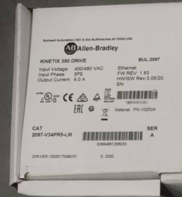 NEW PLC 2097-V34PR5-LM AB Kinetix 350 Servo Drive 2.0kW 3-Phase 400/480VAC