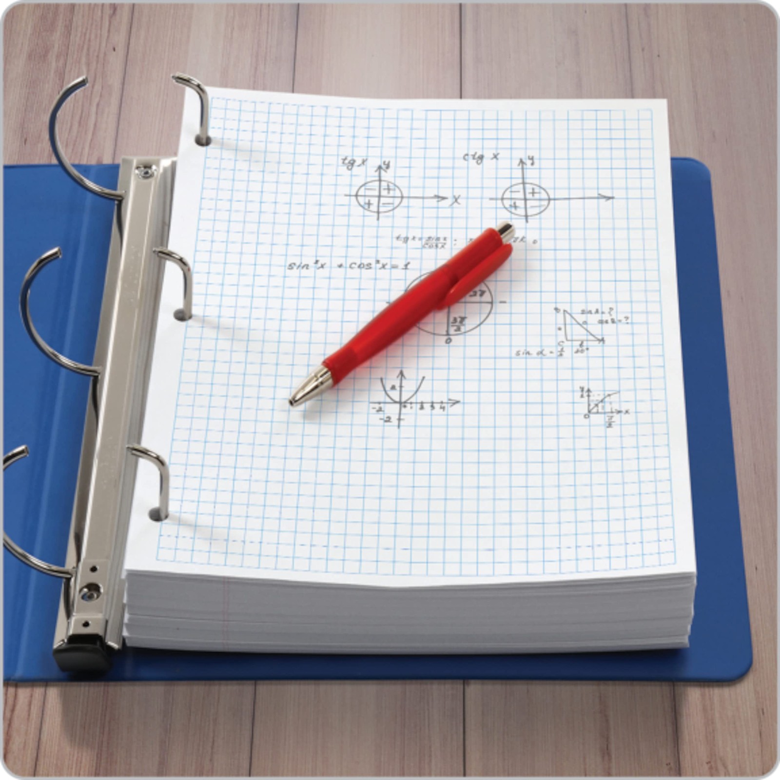 Filler Paper, 8-1/2″ x 11″, 4 x 4 Graph Rule, 3-Hole Punched, Loose-Leaf Pape…